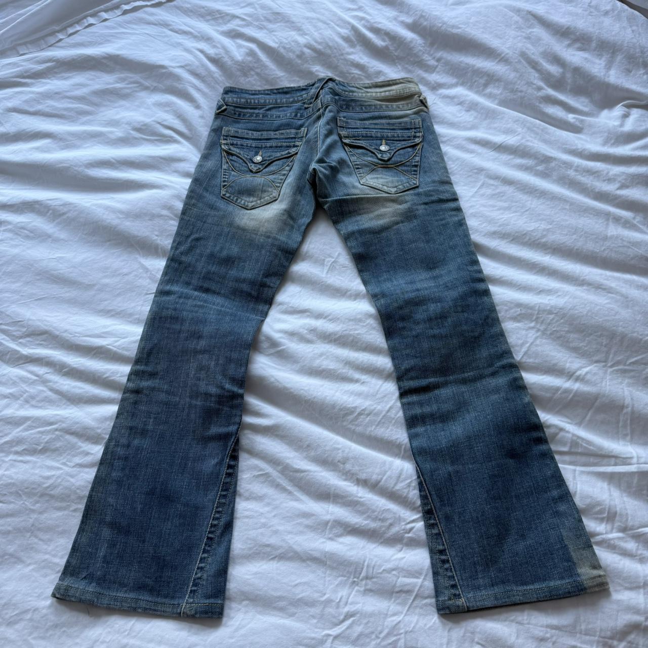 Patchwork Japanese Y2K Low-Rise Bootcut Jeans