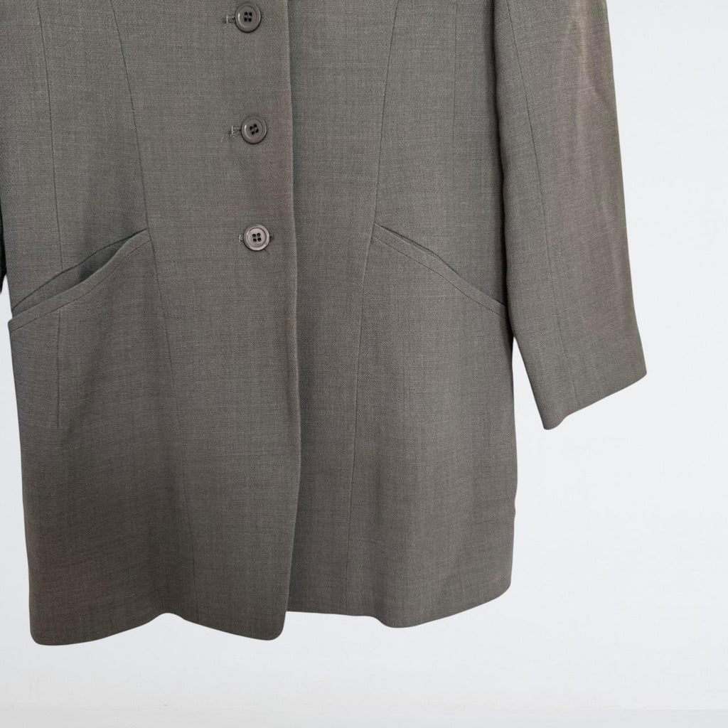 yoshie inaba L'EQUIPE Grey Silk-Wool Blazer