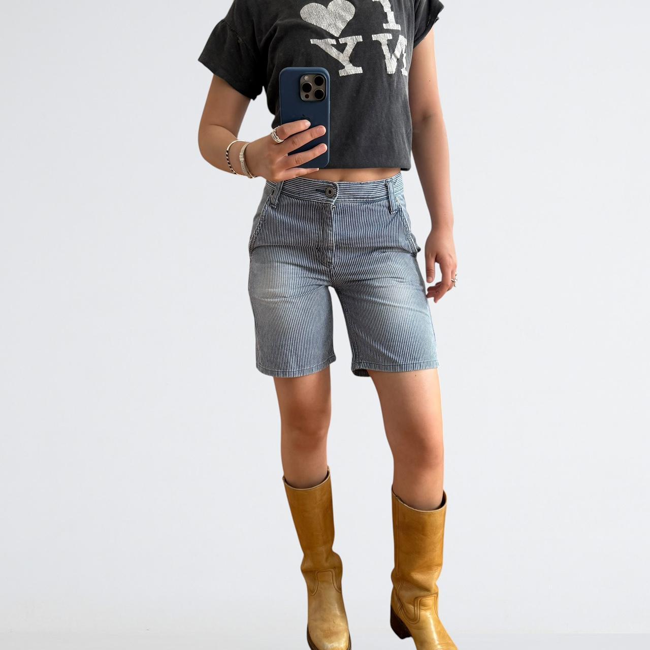Lee Union Made Hickory Stripe Denim Shorts