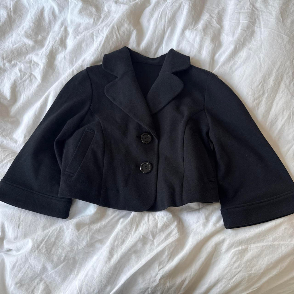 Cropped Black Peacoat Jacket