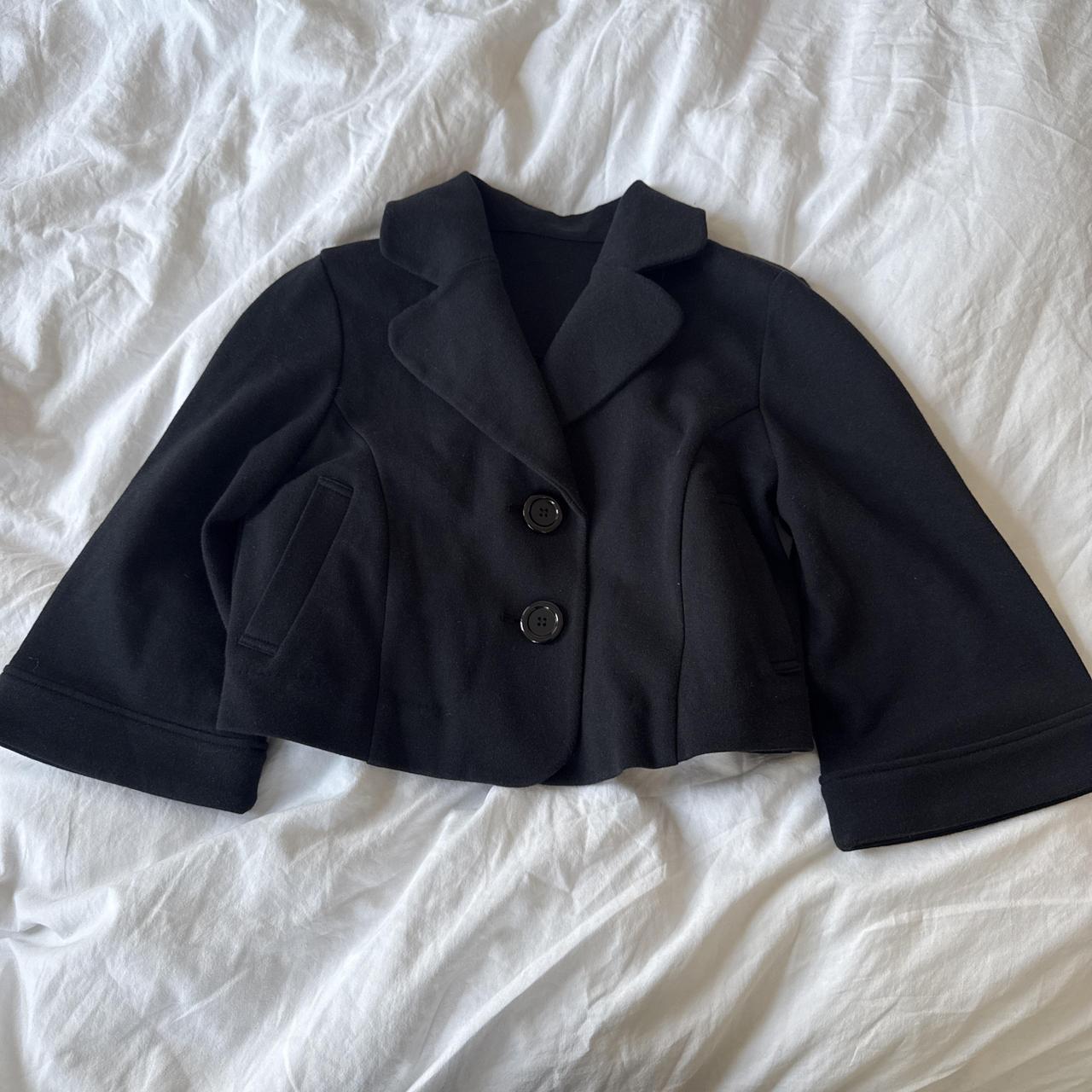 Cropped Black Peacoat Jacket