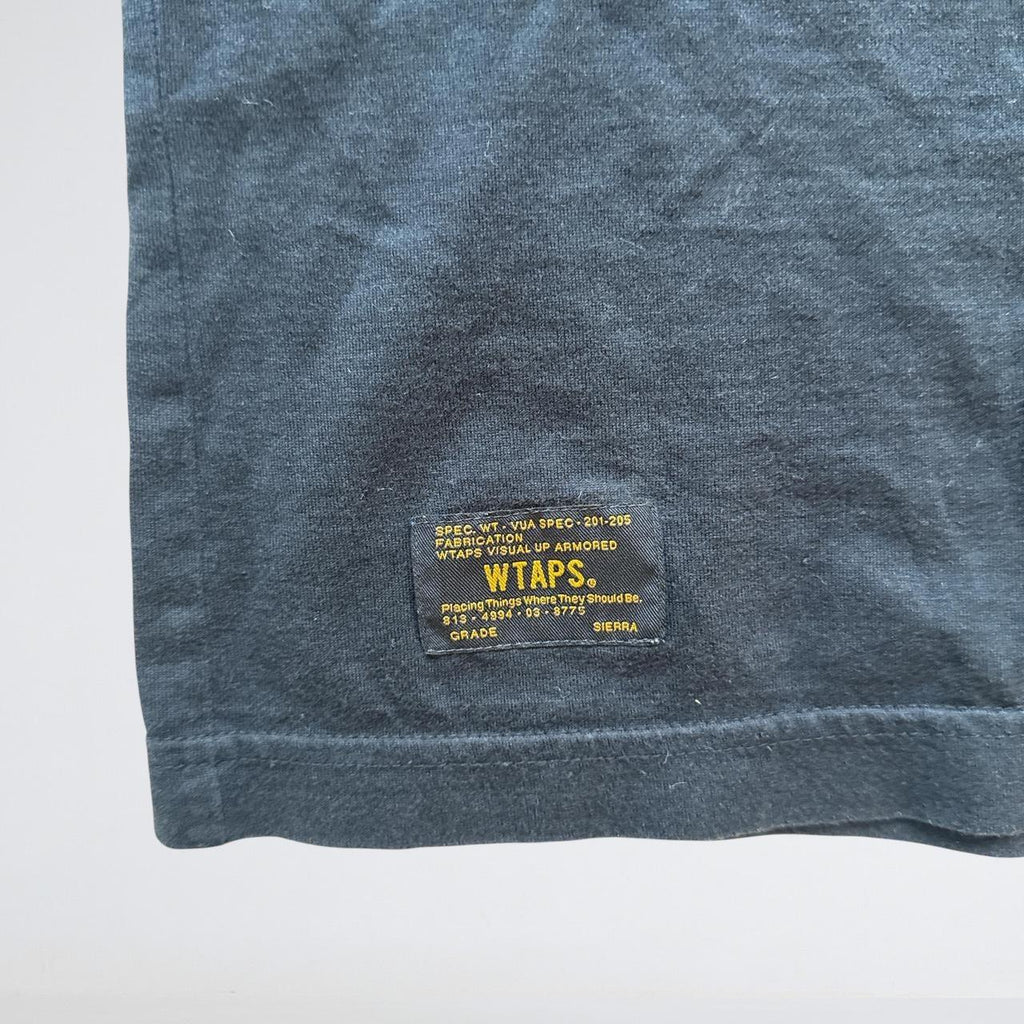 WTAPS Grey & Black Striped V-Neck T-Shirt