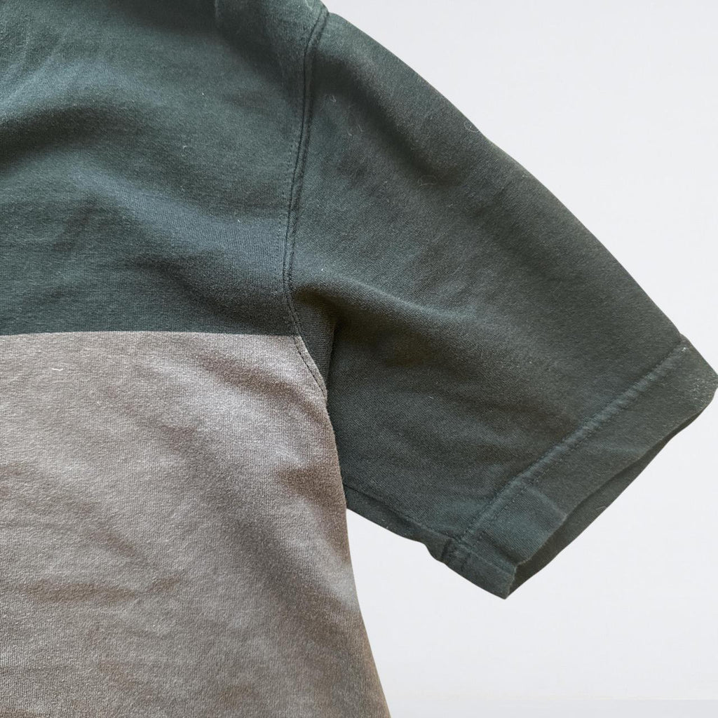WTAPS Grey & Black Striped V-Neck T-Shirt