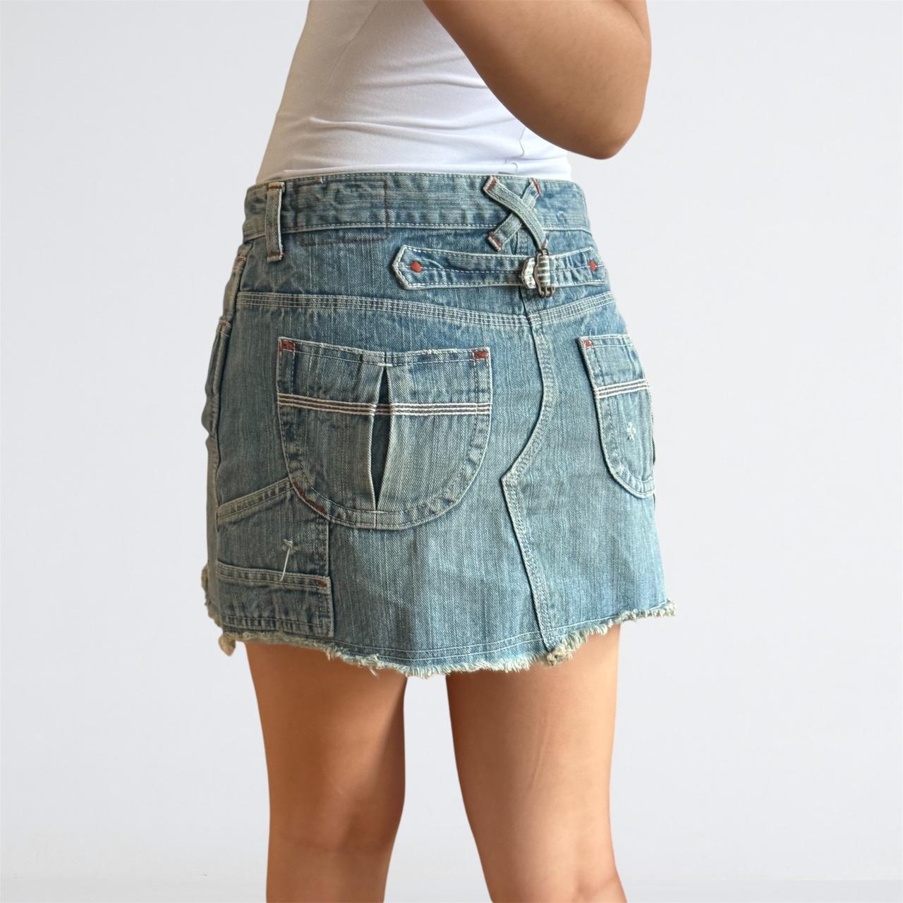 Betty Smith Japan Buckle-Back Denim Mini Skirt