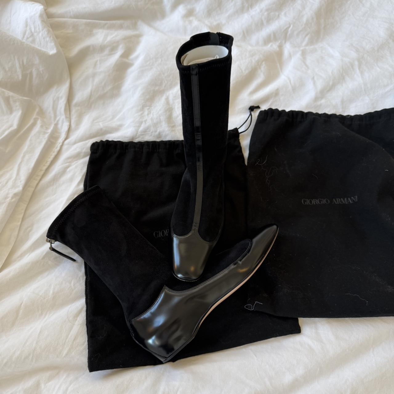 Giorgio Armani F/W 2020 Leather Sock Boots