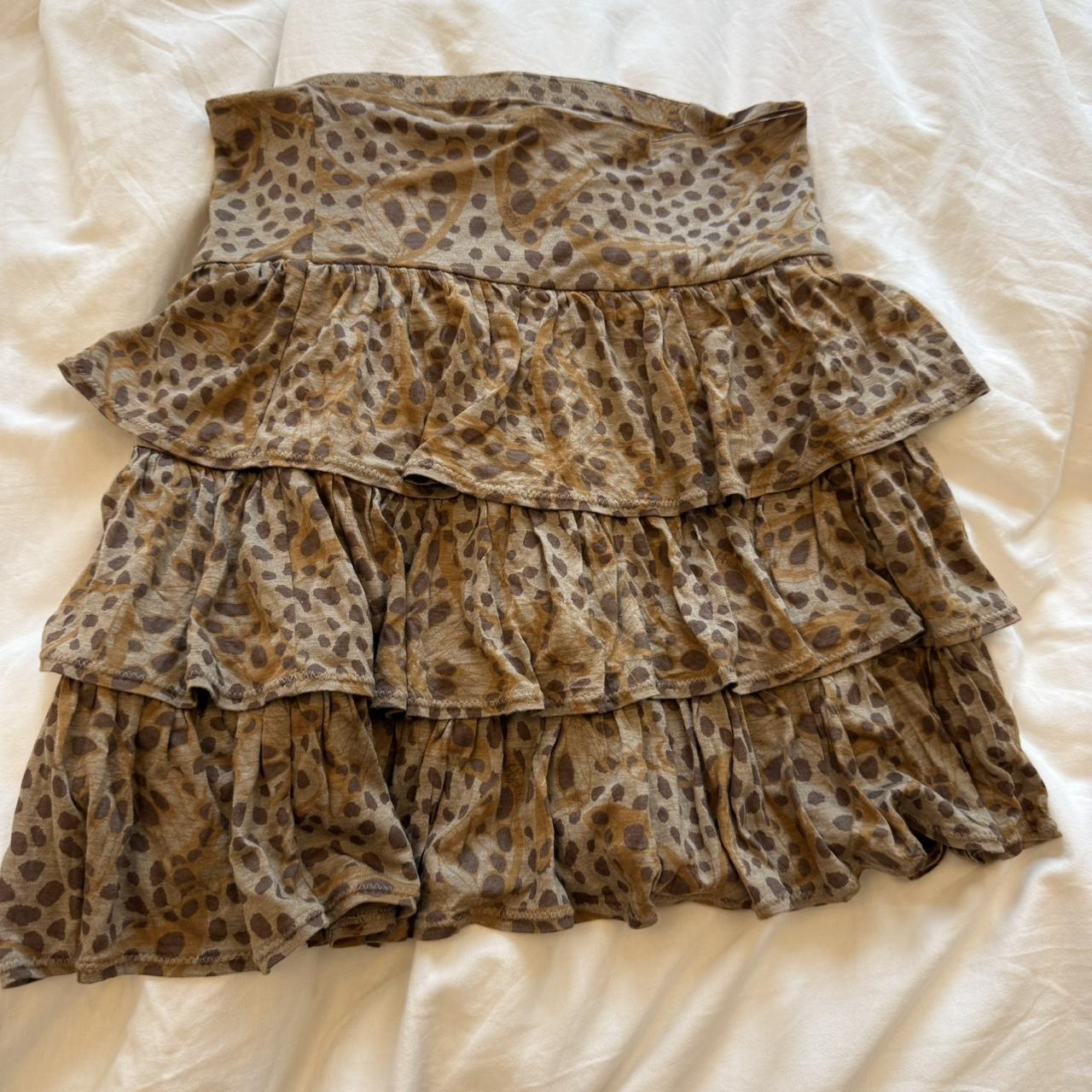 Hysteric Glamour Leopard Print Ruffle Mini Skirt