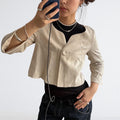 Tiara Cream Wool Cashmere Blend Cropped Jacket