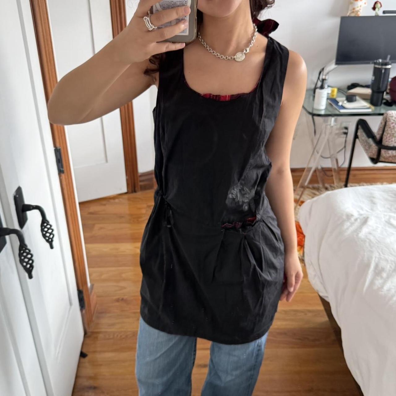 Black Bubble Dress with Red Plaid Lining