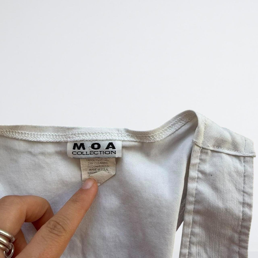 White Cropped Y2K Waistcoat Vest