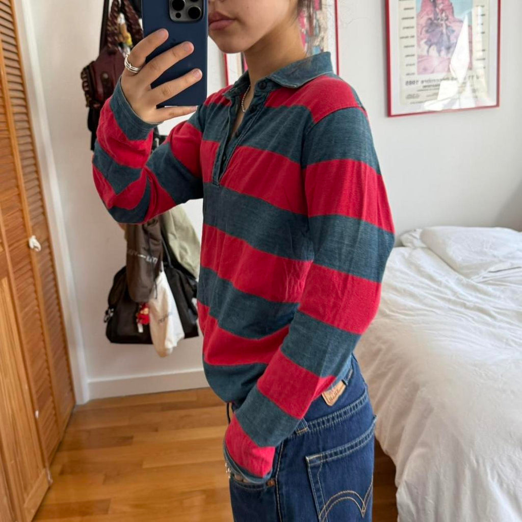 45rpm Red & Blue Striped Rugby Shirt