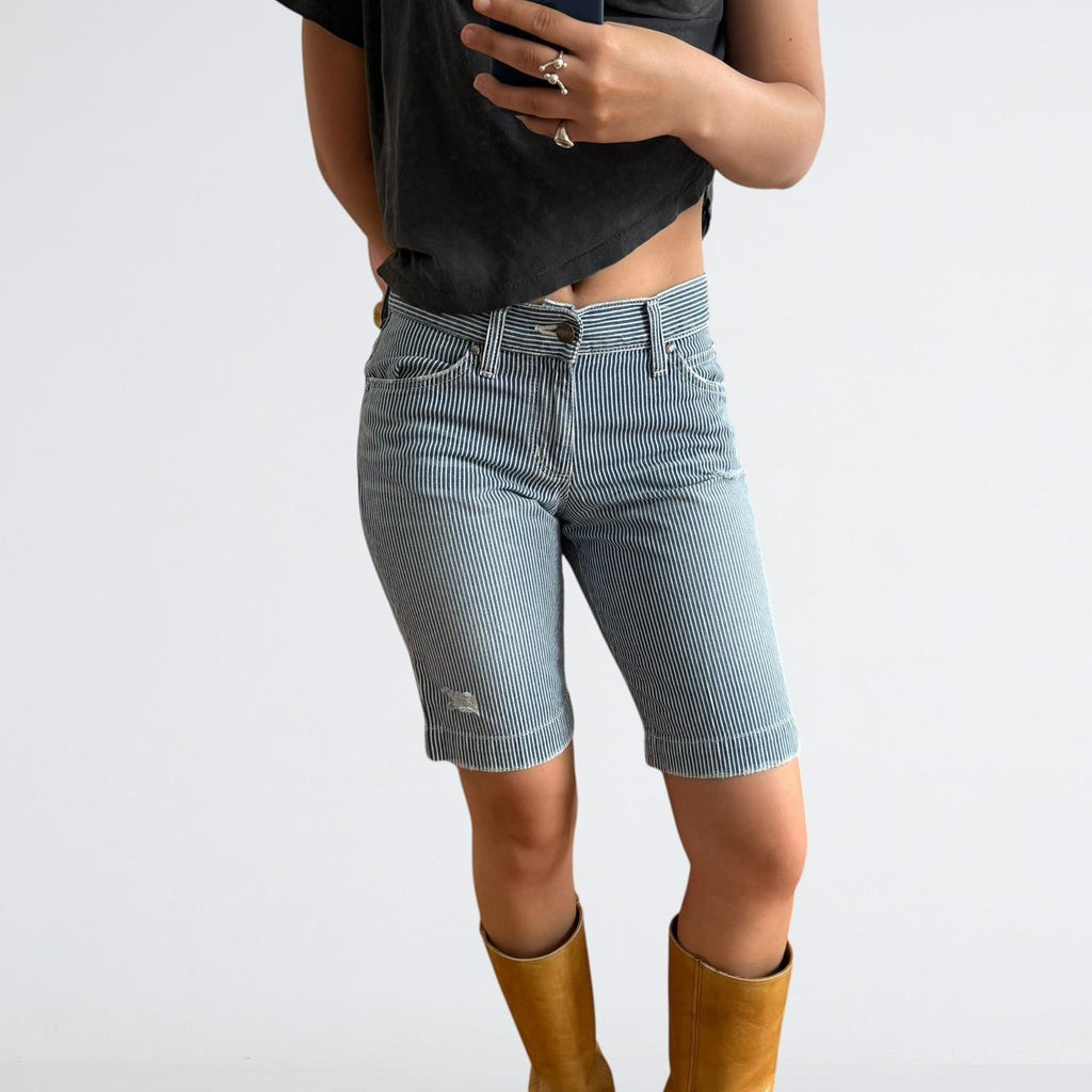 Wrangler Hickory Stripe Denim Bermuda Shorts