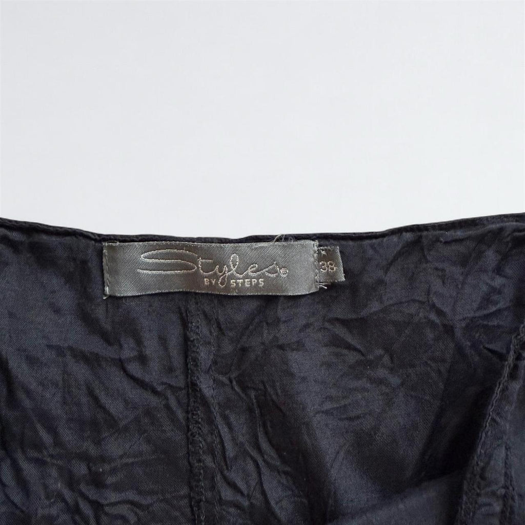 Y2K Black Embroidered Ruffle Midi Skirt