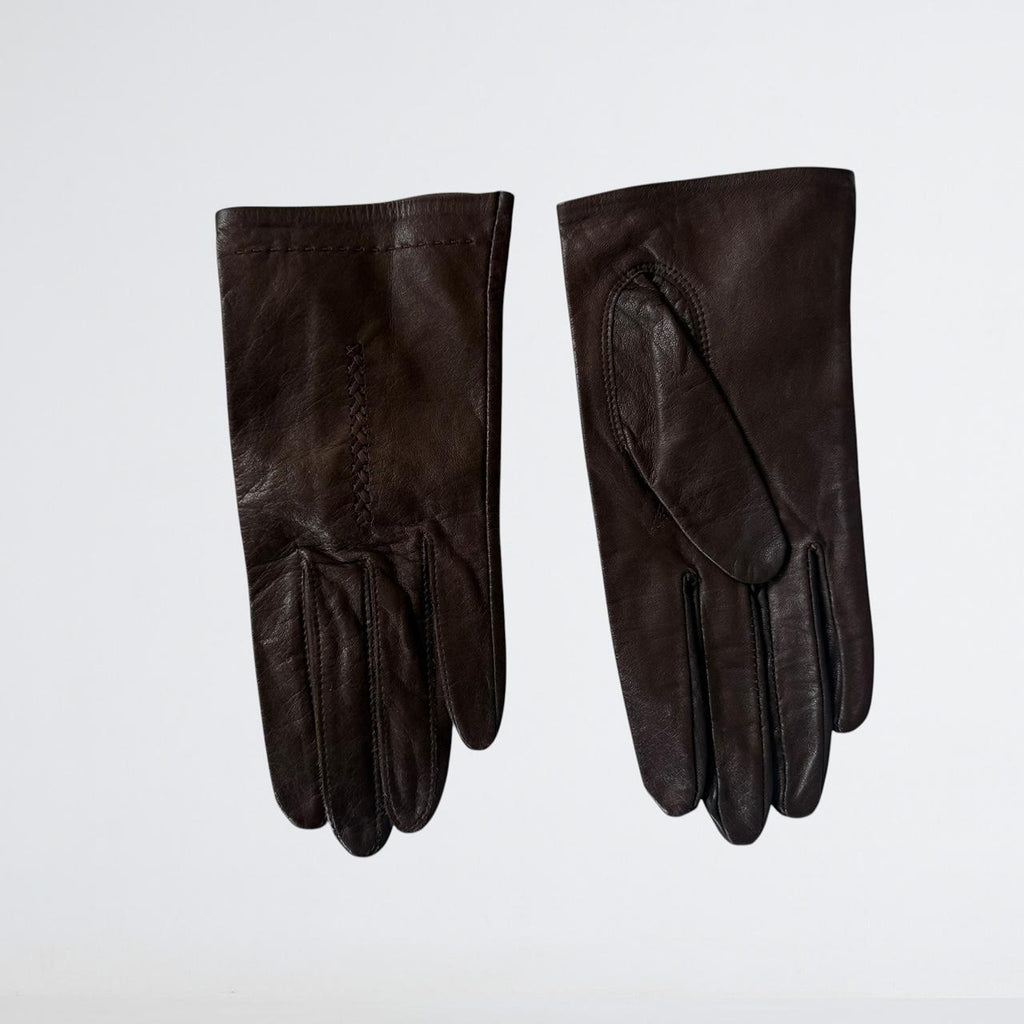 Vintage Brown Leather Gloves