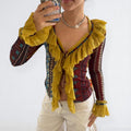 Jean Paul Gaultier Femme SS2002 Ruffle Mesh Top