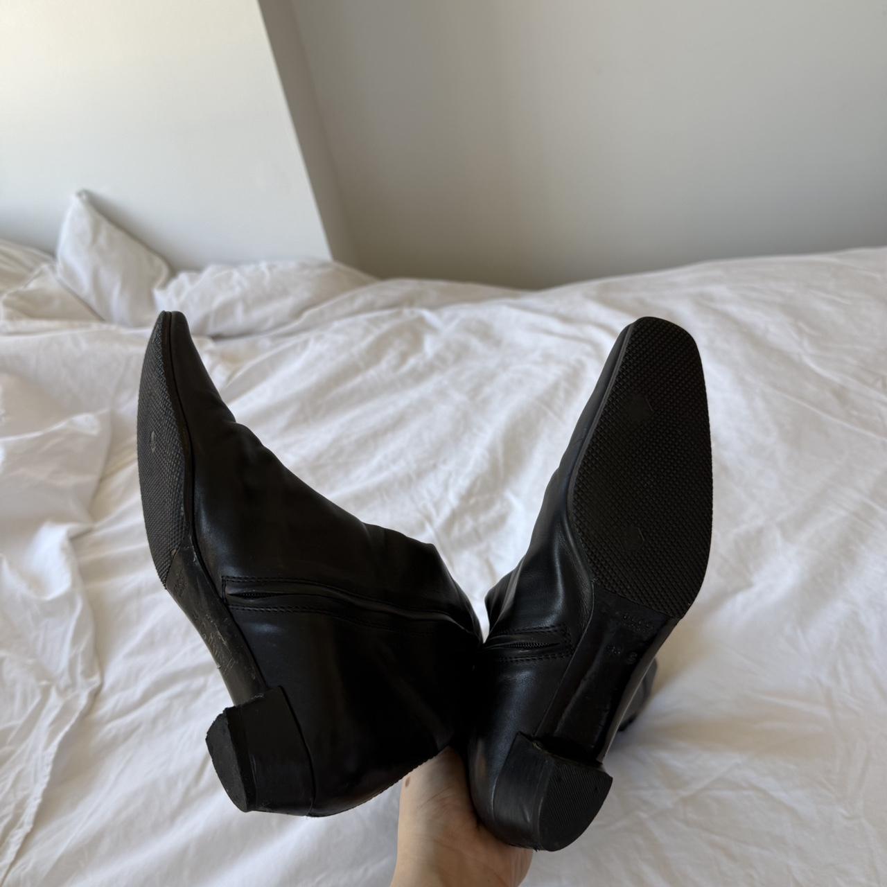 Gucci Vintage Black Leather Over-the-Knee Buckle Boots