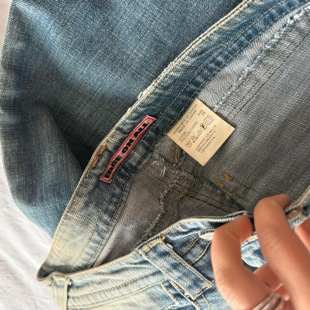 Patchwork Japanese Y2K Low-Rise Bootcut Jeans