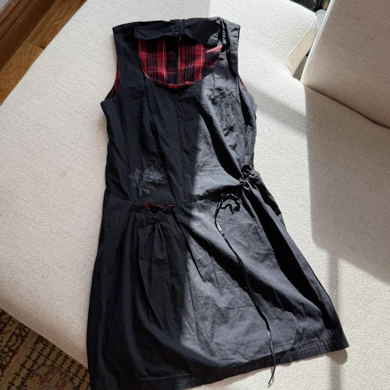 Black Bubble Dress with Red Plaid Lining