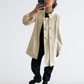 Cream Angora Cashmere Blend Stand Collar Coat