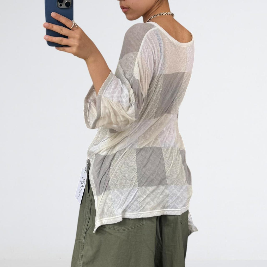 Y's Silk Linen Striped Top