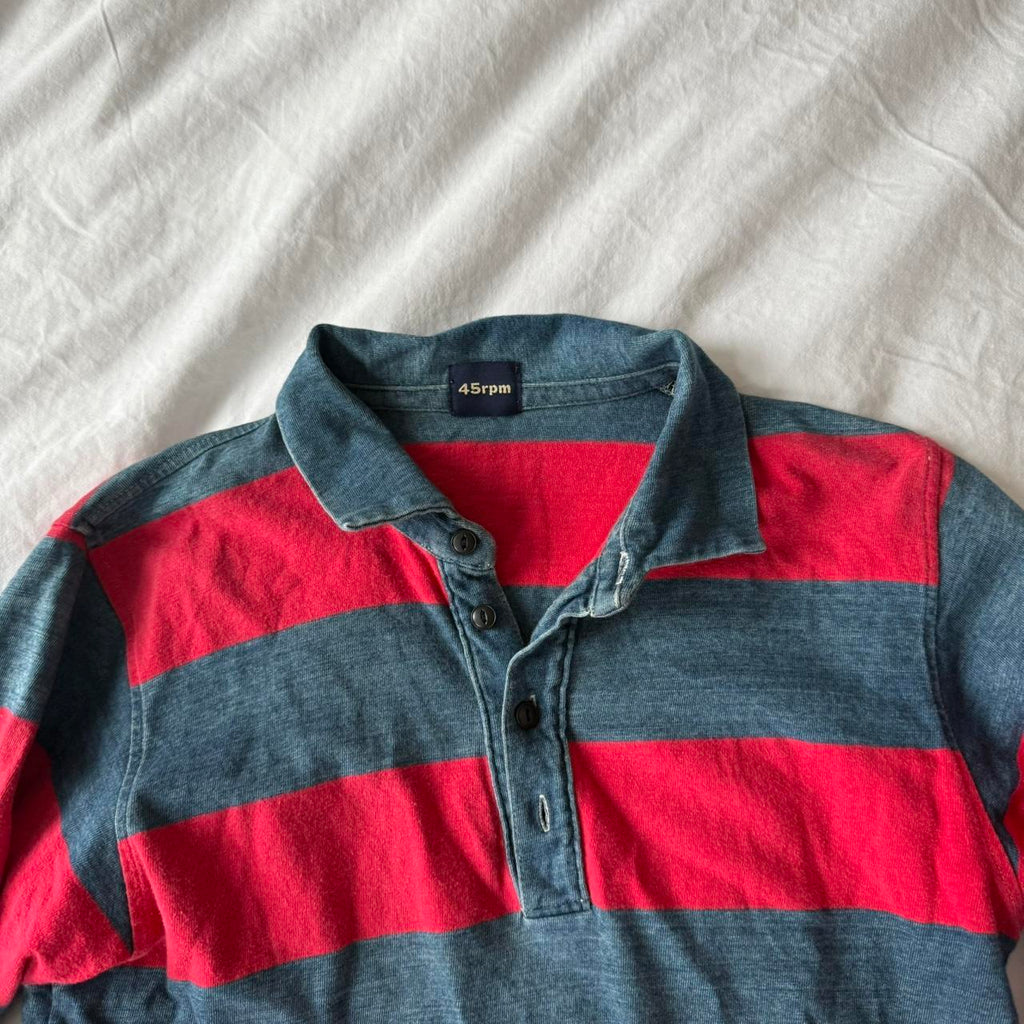 45rpm Red & Blue Striped Rugby Shirt