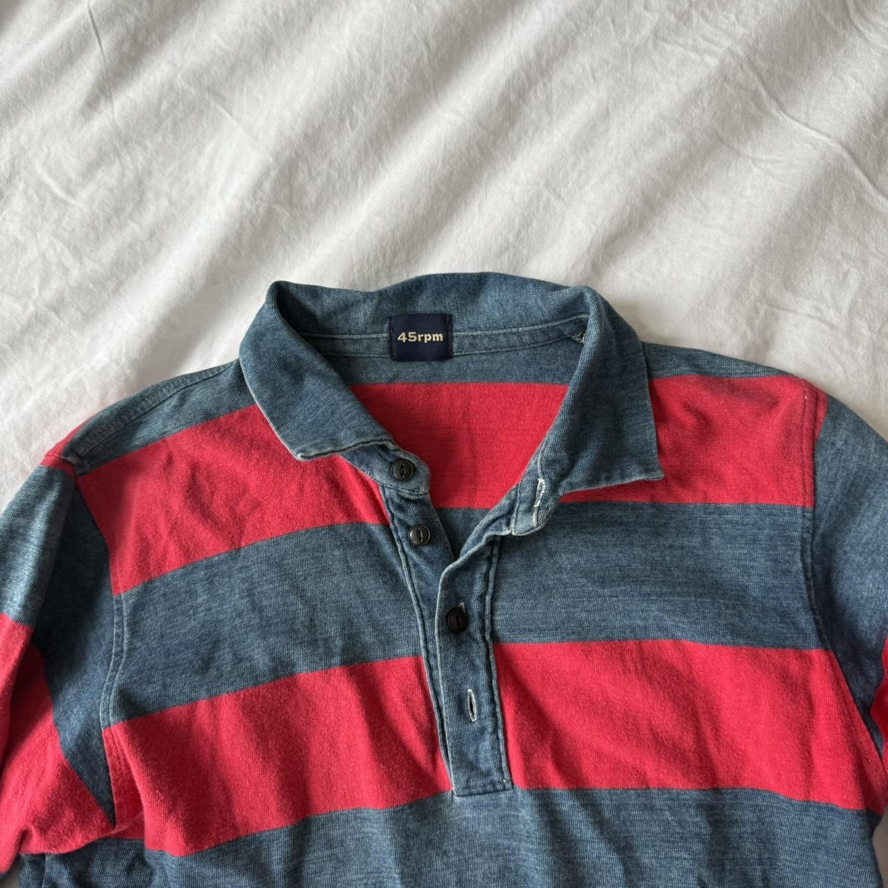 45rpm Red & Blue Striped Rugby Shirt