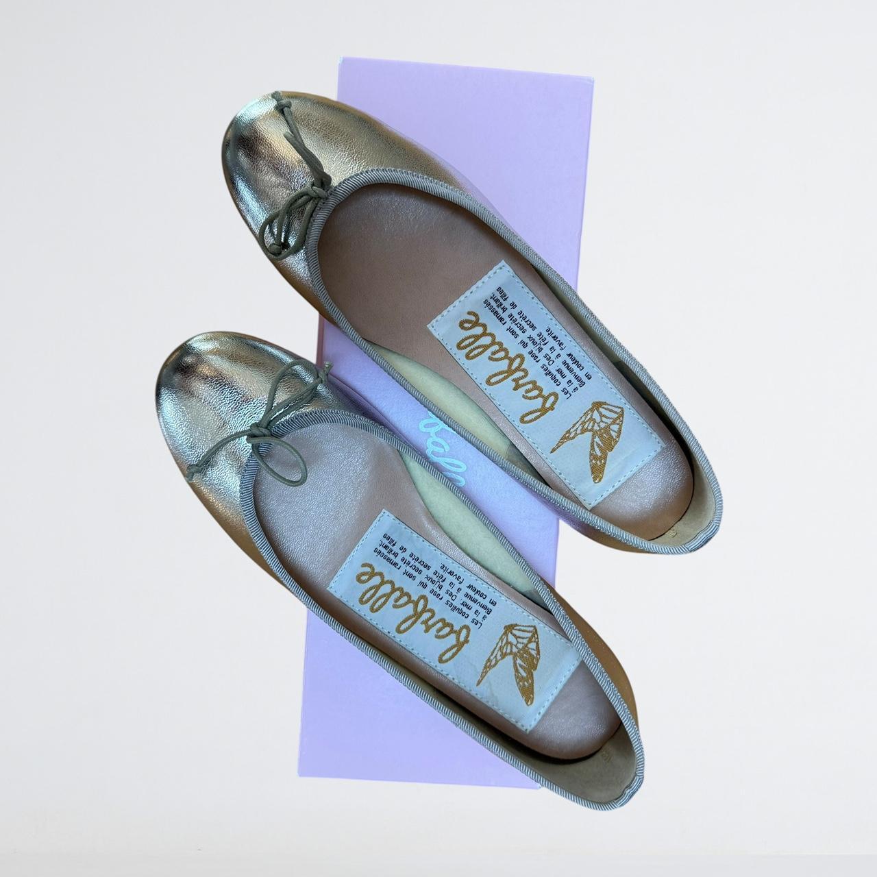 Farfalle Silver Leather Ballet Flats