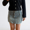 Candy Stripper Y2K Hickory Stripe Denim Mini Skirt