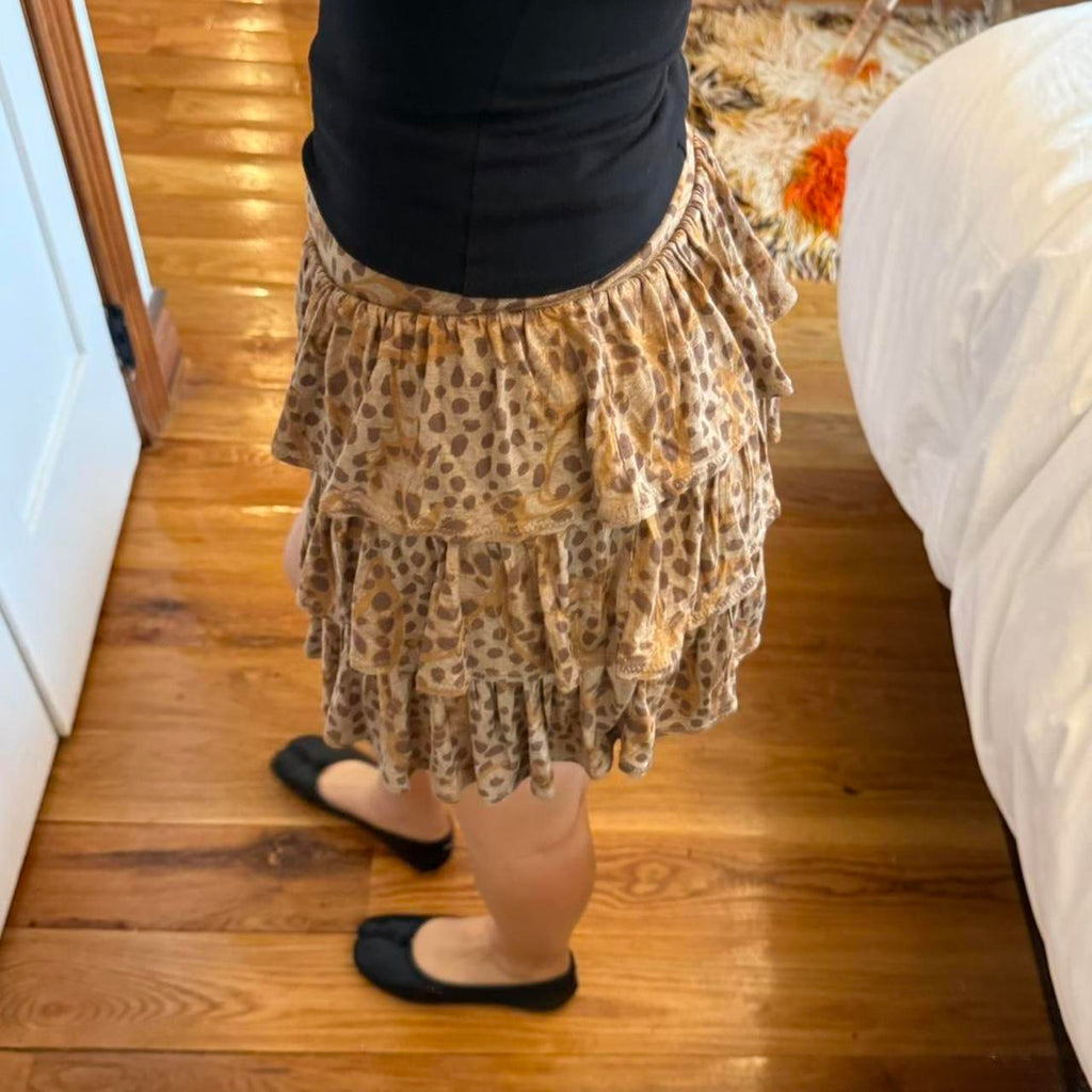 Hysteric Glamour Leopard Print Ruffle Mini Skirt