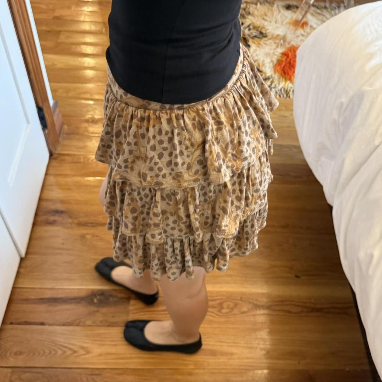Hysteric Glamour Leopard Print Ruffle Mini Skirt