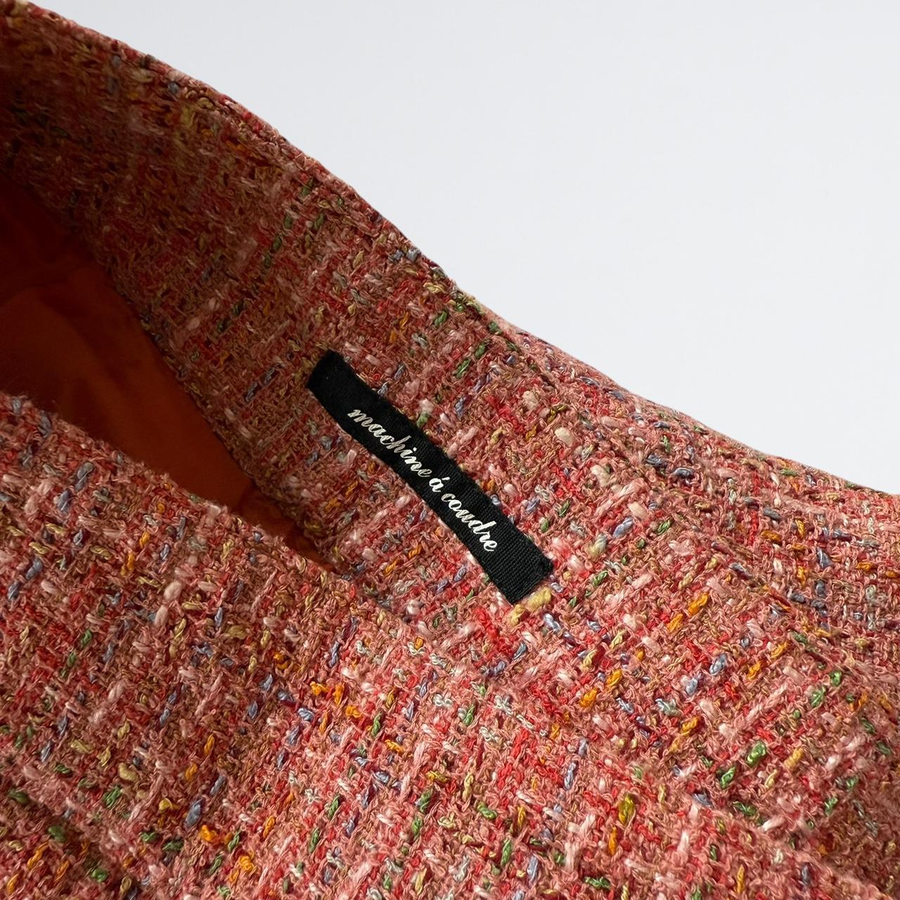 Machine à Coudre Pink Tweed Pleated Mini Skirt