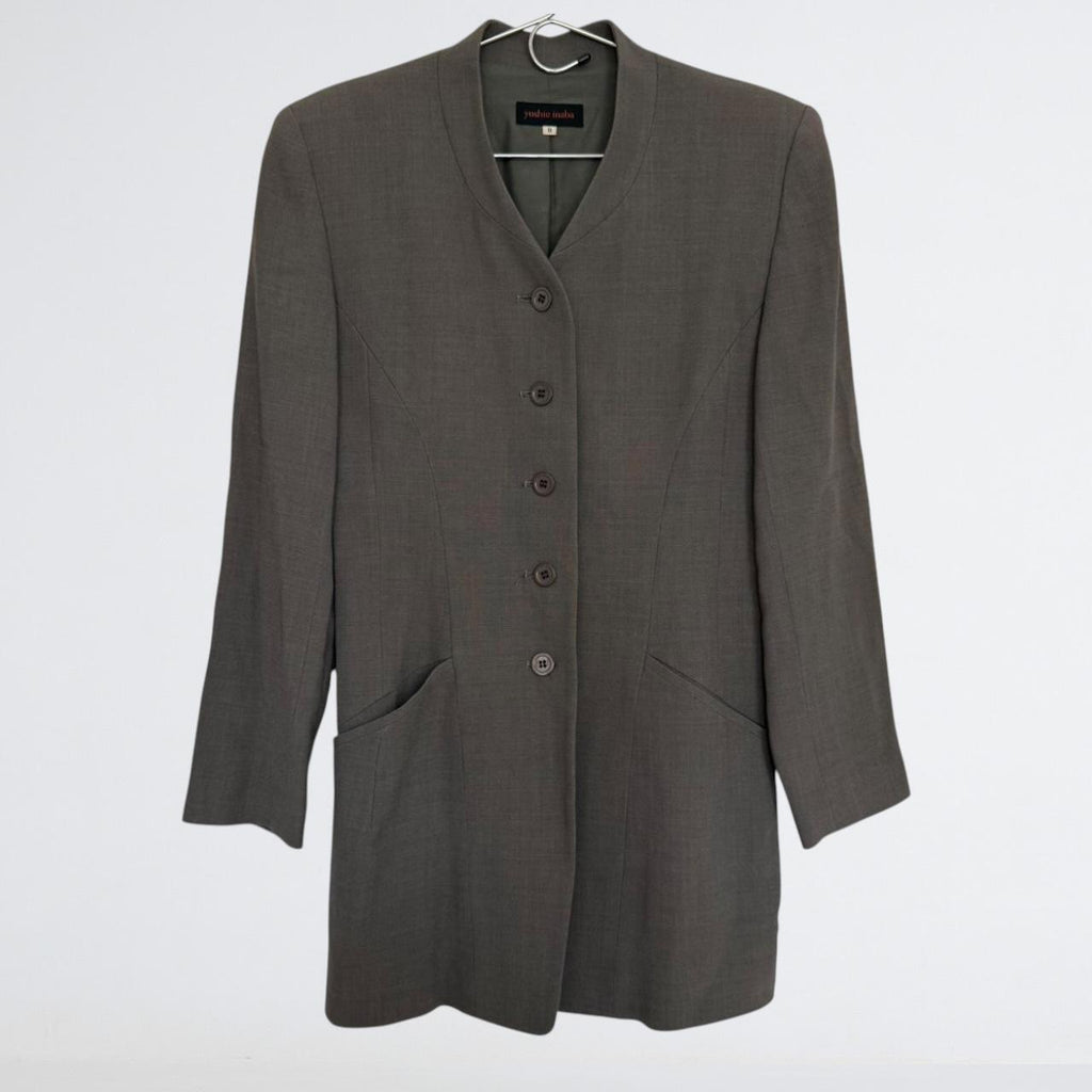 yoshie inaba L'EQUIPE Grey Silk-Wool Blazer