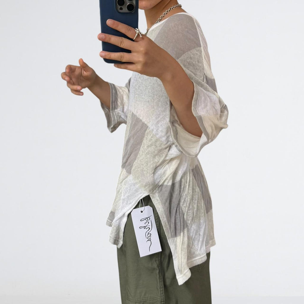 Y's Silk Linen Striped Top