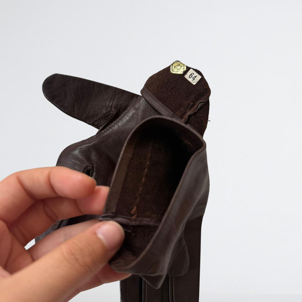 Vintage Brown Leather Gloves