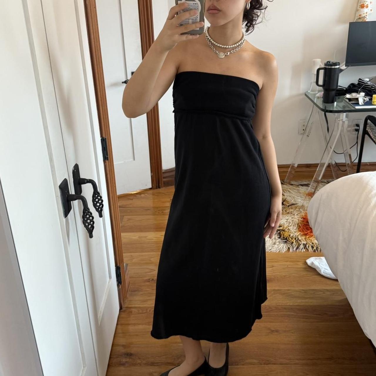 yoshie inaba L'EQUIPE Black Strapless Cotton Maxi Dress