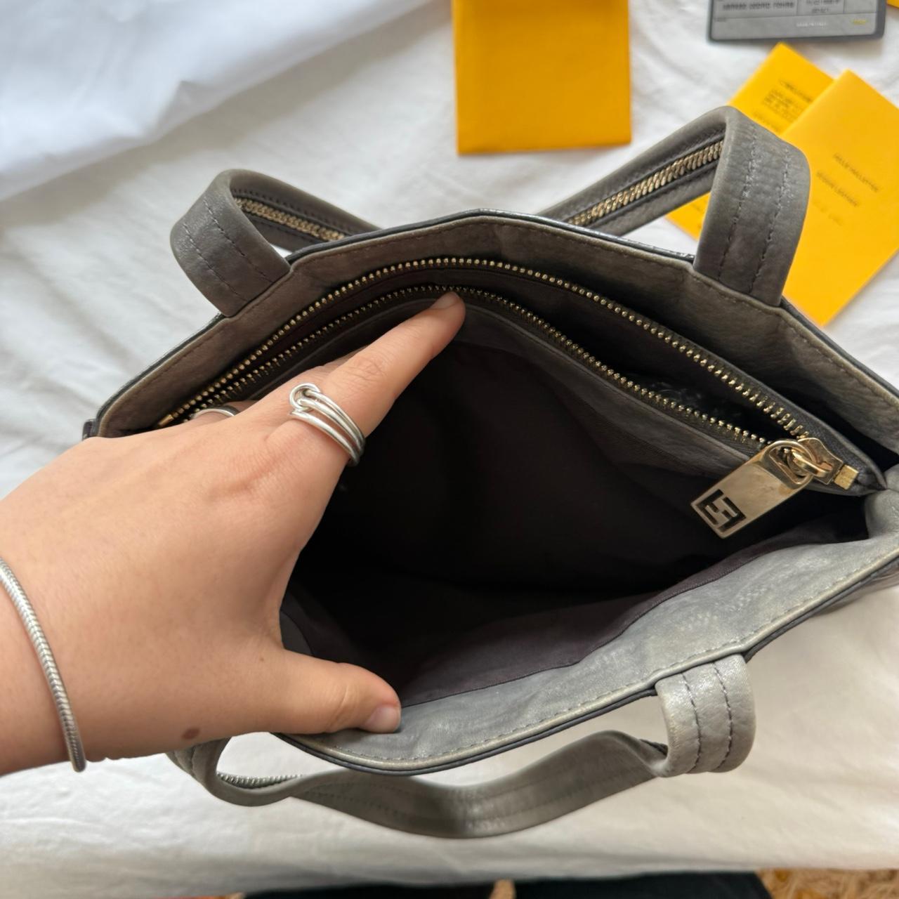 Fendi 2010s Grey Leather Shoulder Bag