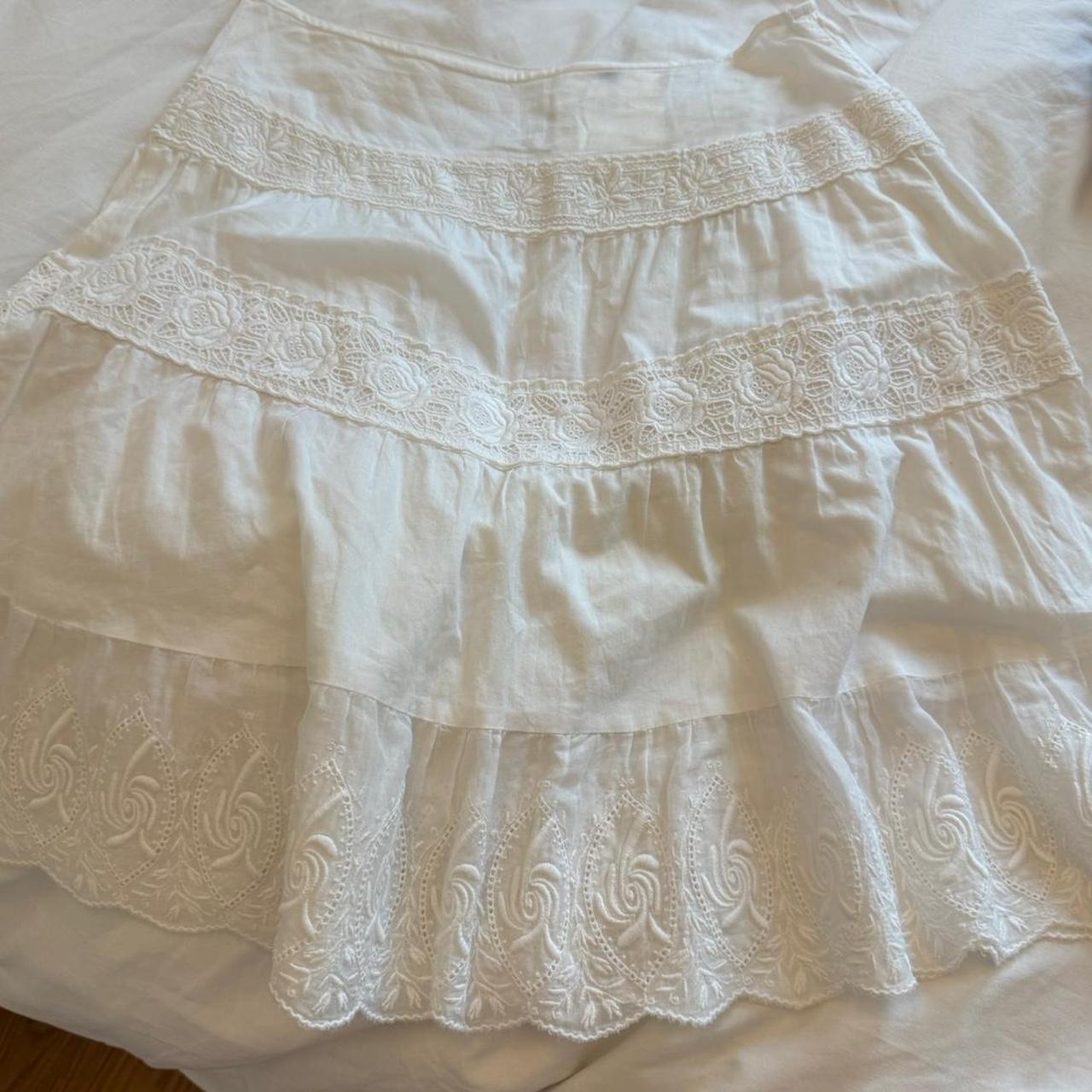 Comme des Garçons White Lace Tiered Skirt