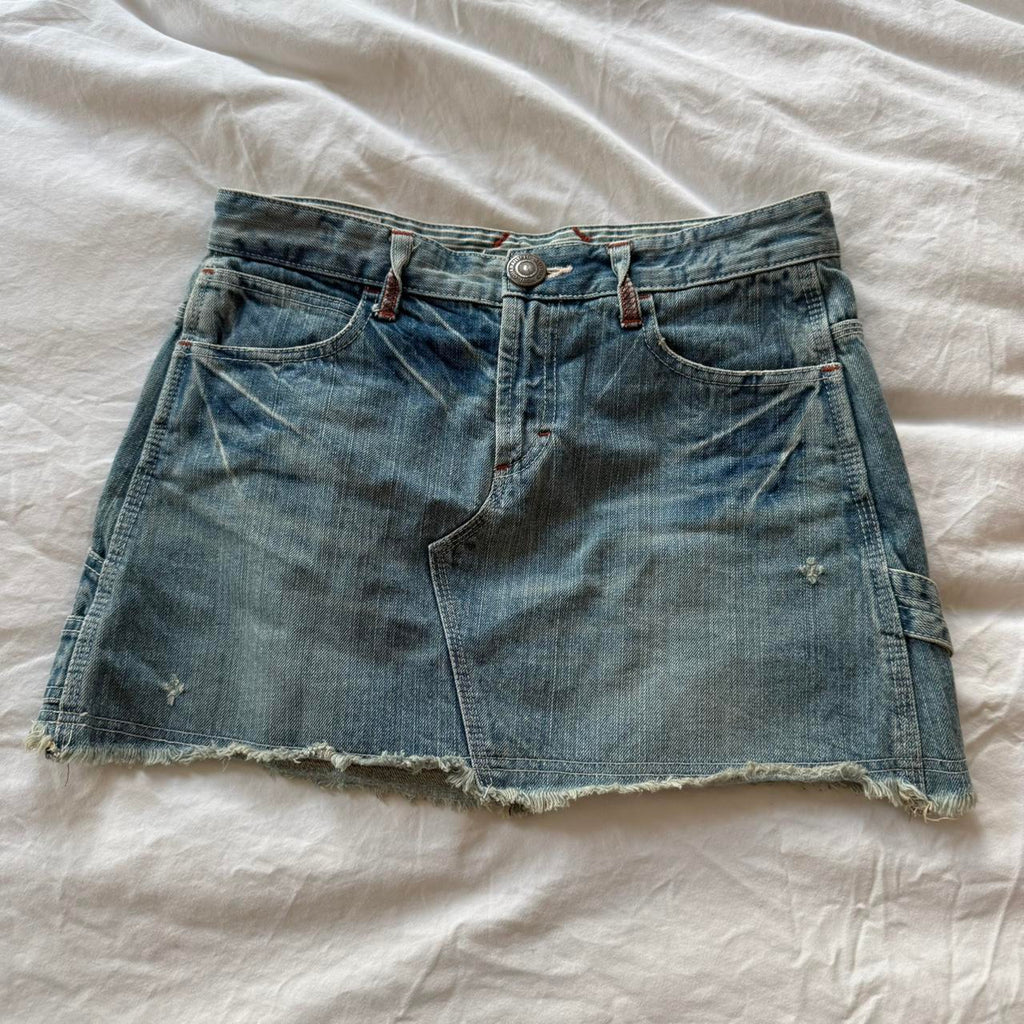 Betty Smith Japan Buckle-Back Denim Mini Skirt