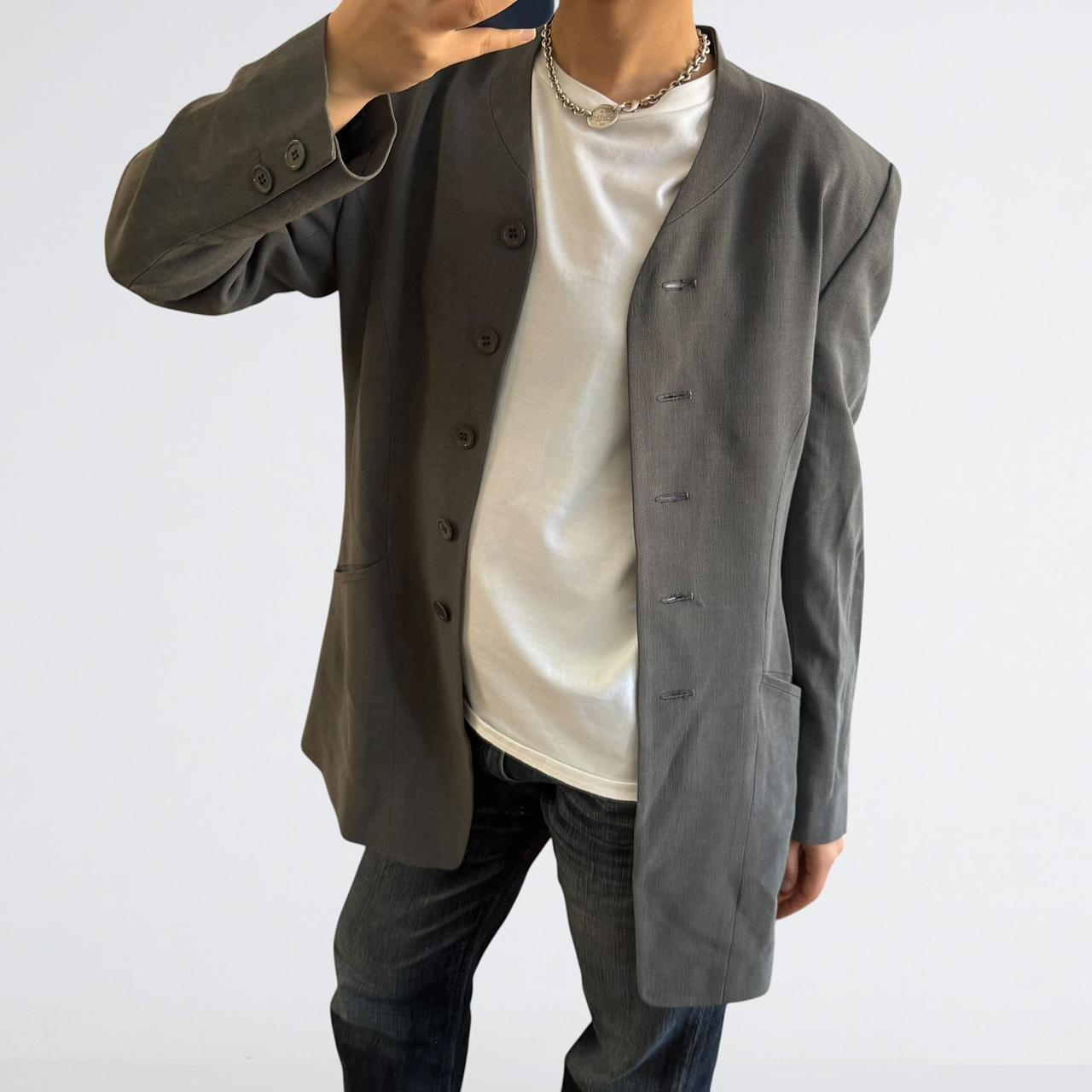 yoshie inaba L'EQUIPE Grey Silk-Wool Blazer