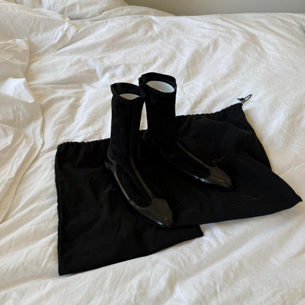 Giorgio Armani F/W 2020 Leather Sock Boots