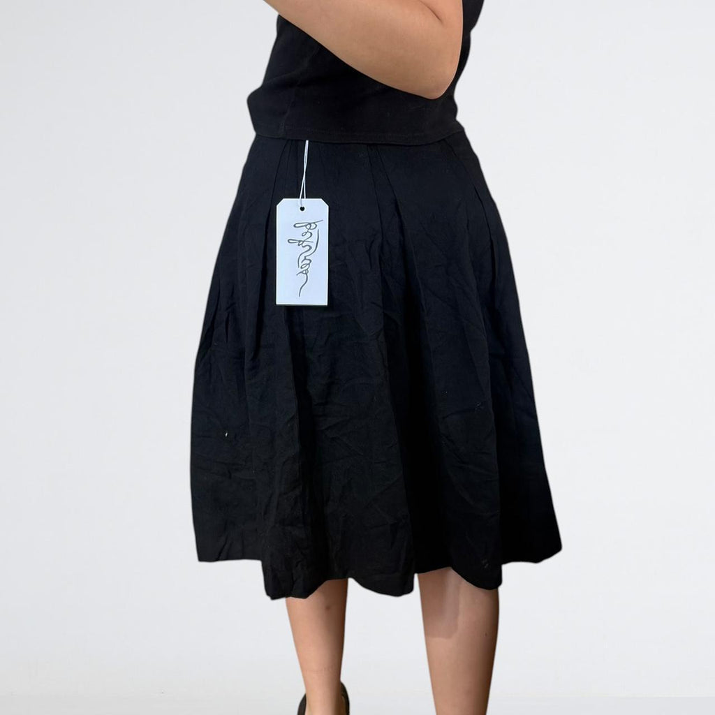 yoshie inaba Japanese Wool Pleated Midi Skirt