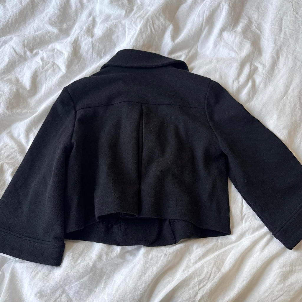 Cropped Black Peacoat Jacket