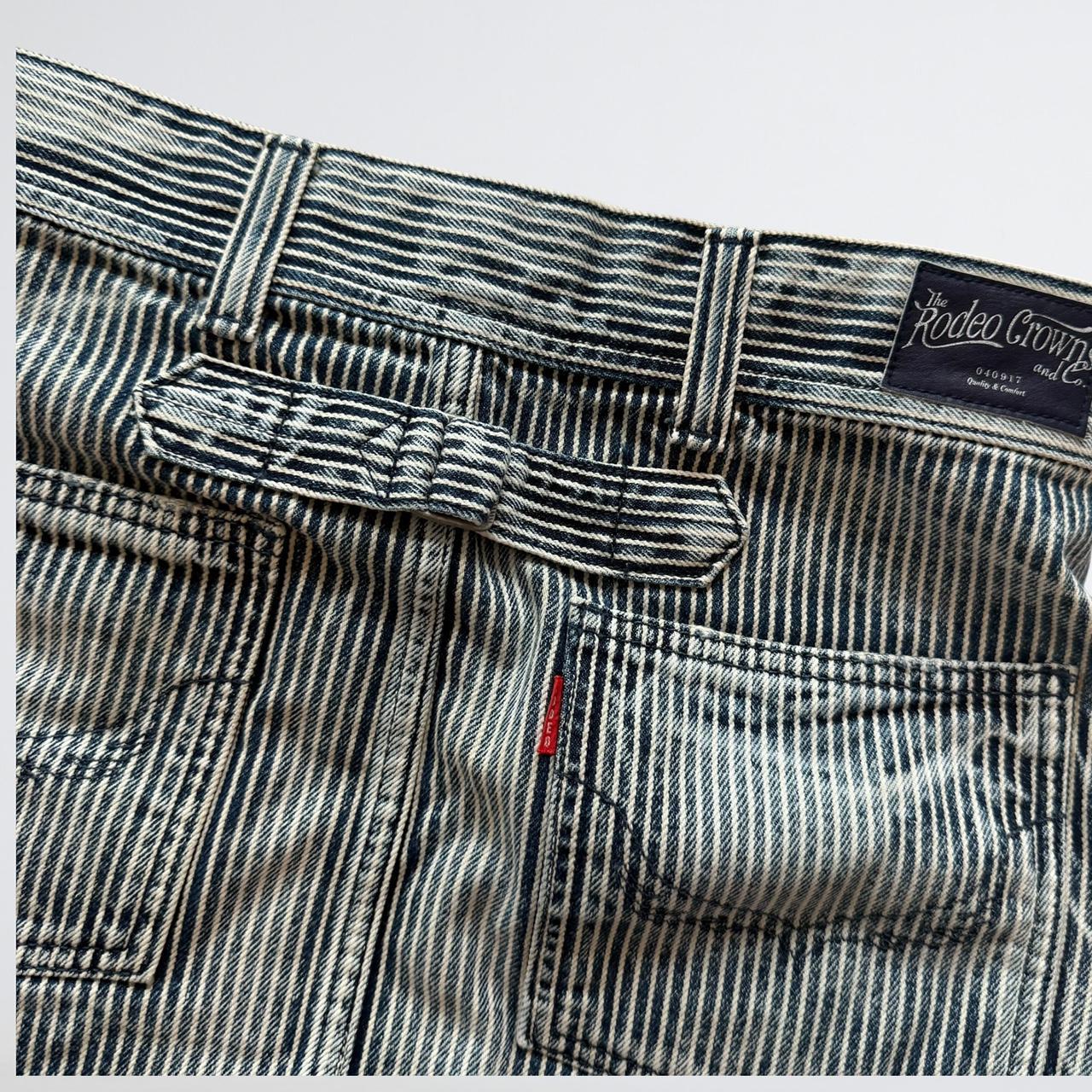 Rodeo Crowns Y2K Hickory Stripe Denim Mini Skirt