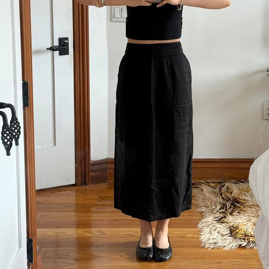 yoshie inaba Black Minimalist Maxi Skirt