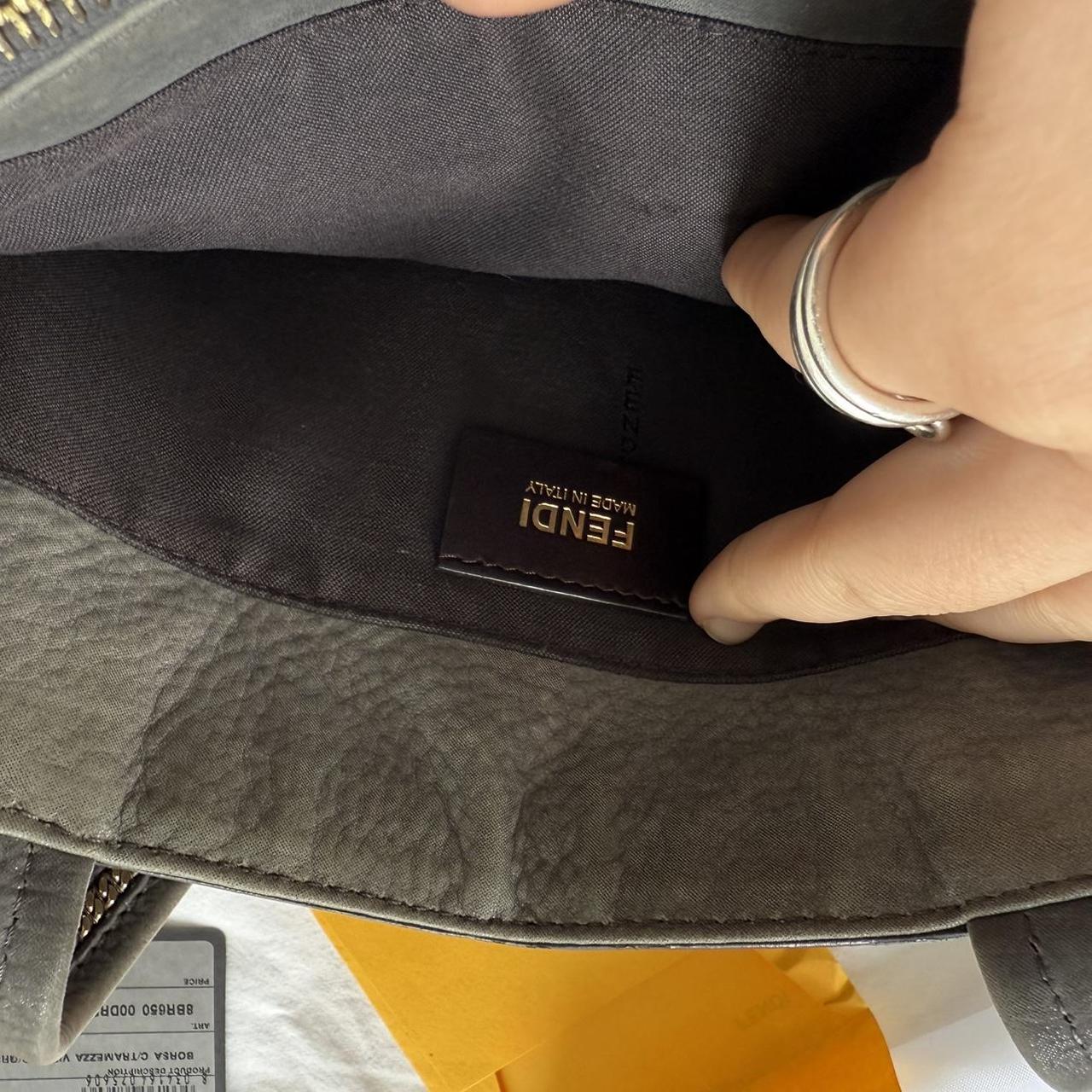 Fendi 2010s Grey Leather Shoulder Bag