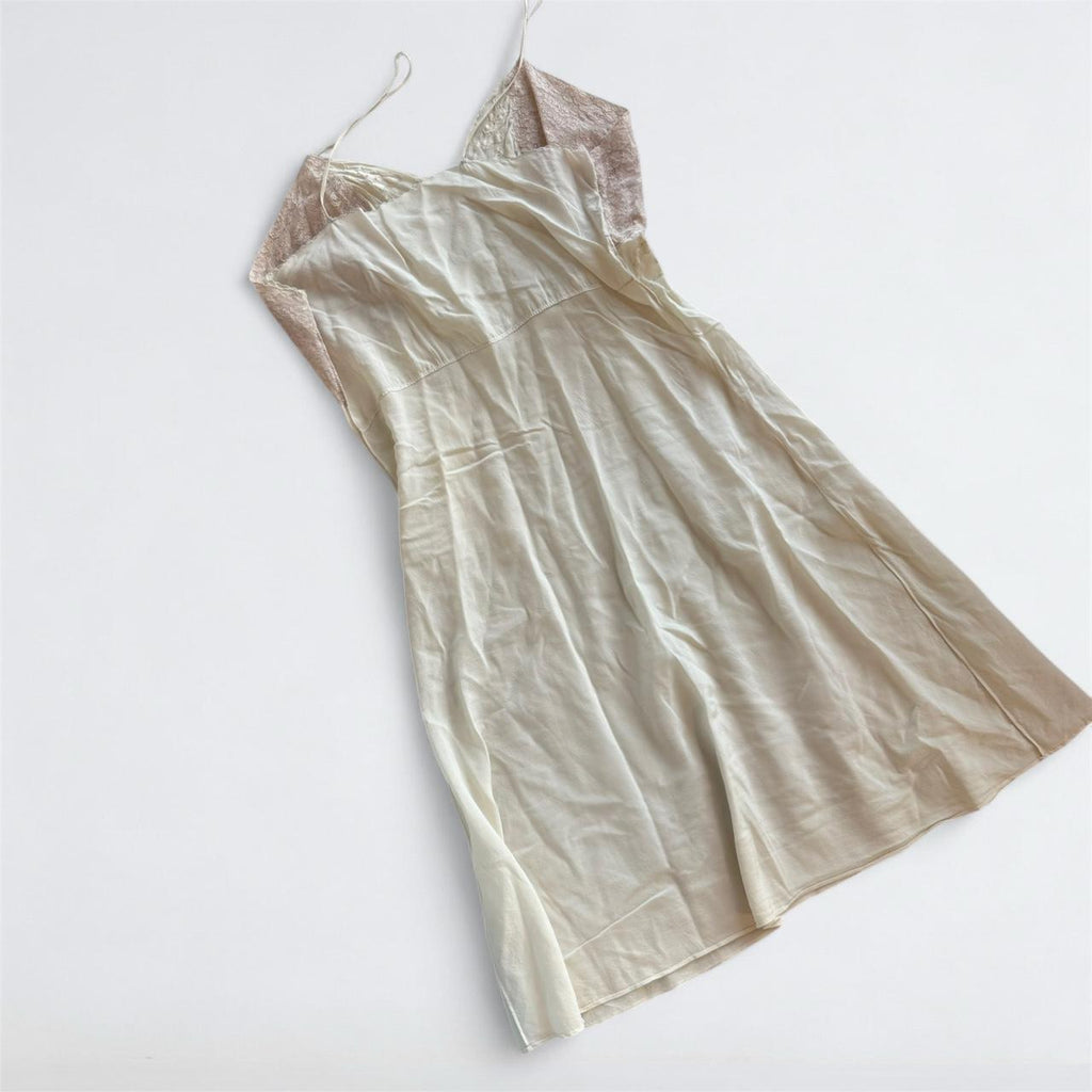 Vintage Cream Lace Slip Dress