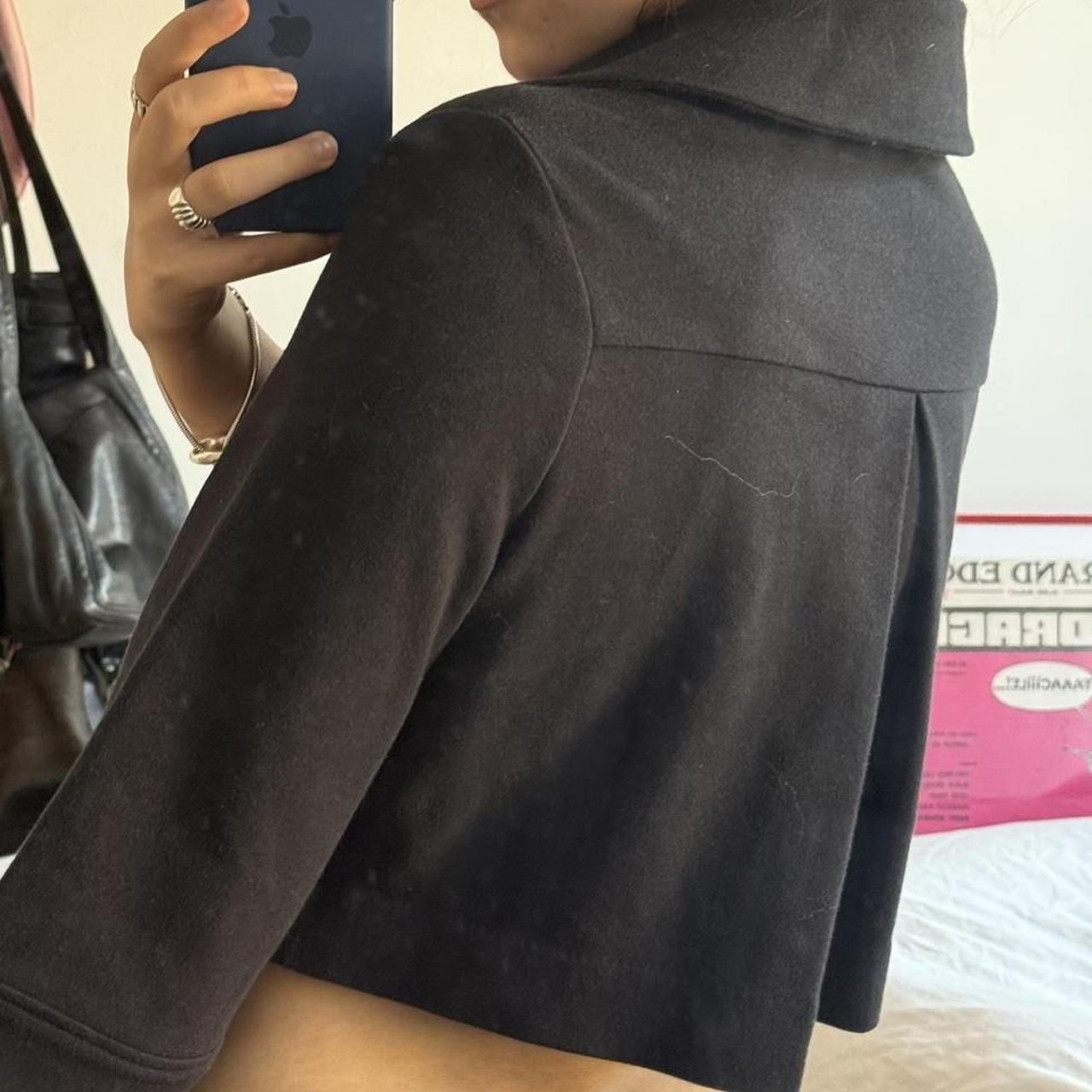 Cropped Black Peacoat Jacket