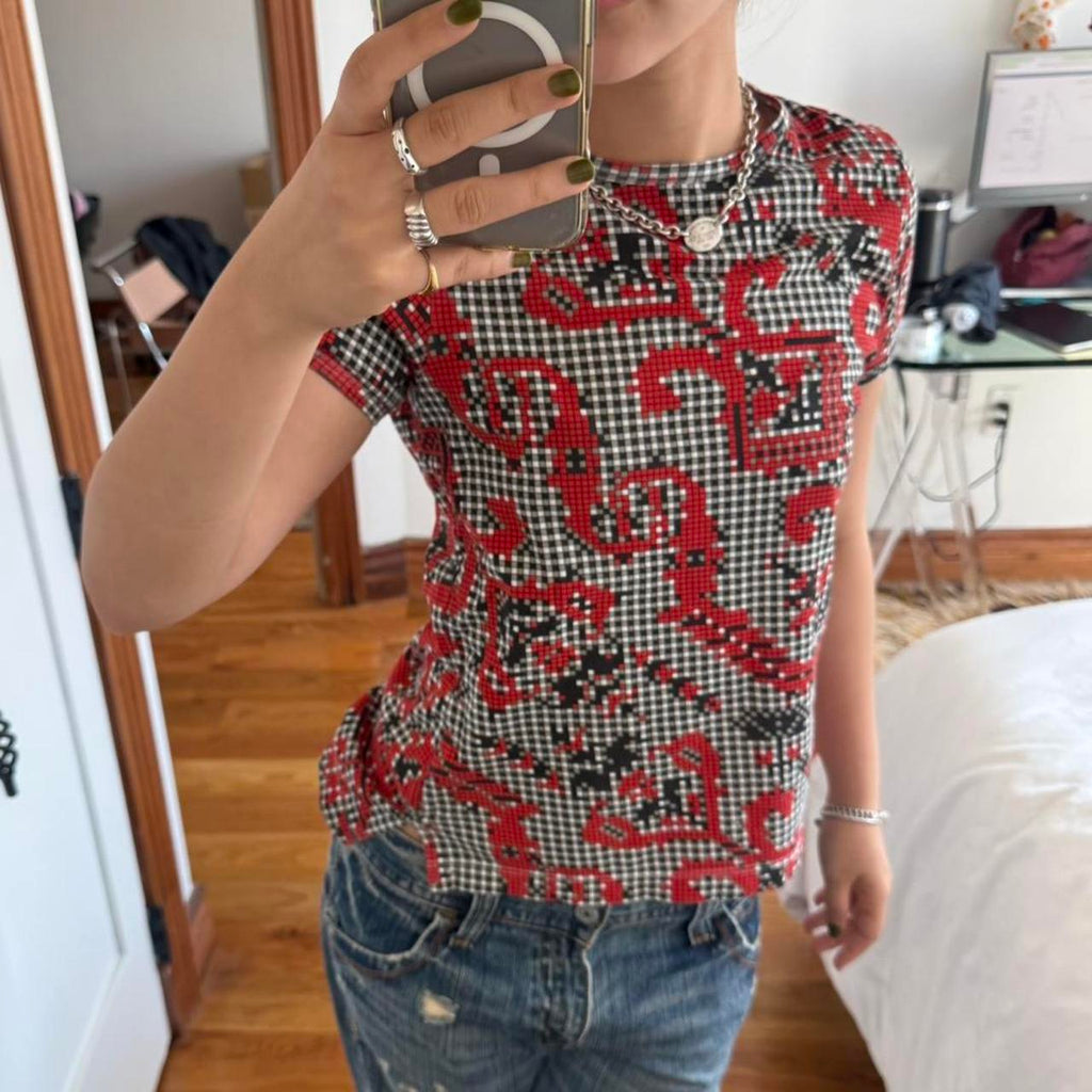 Vivienne Westwood SS1997 Pixel Print Baby Tee