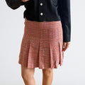 Machine à Coudre Pink Tweed Pleated Mini Skirt