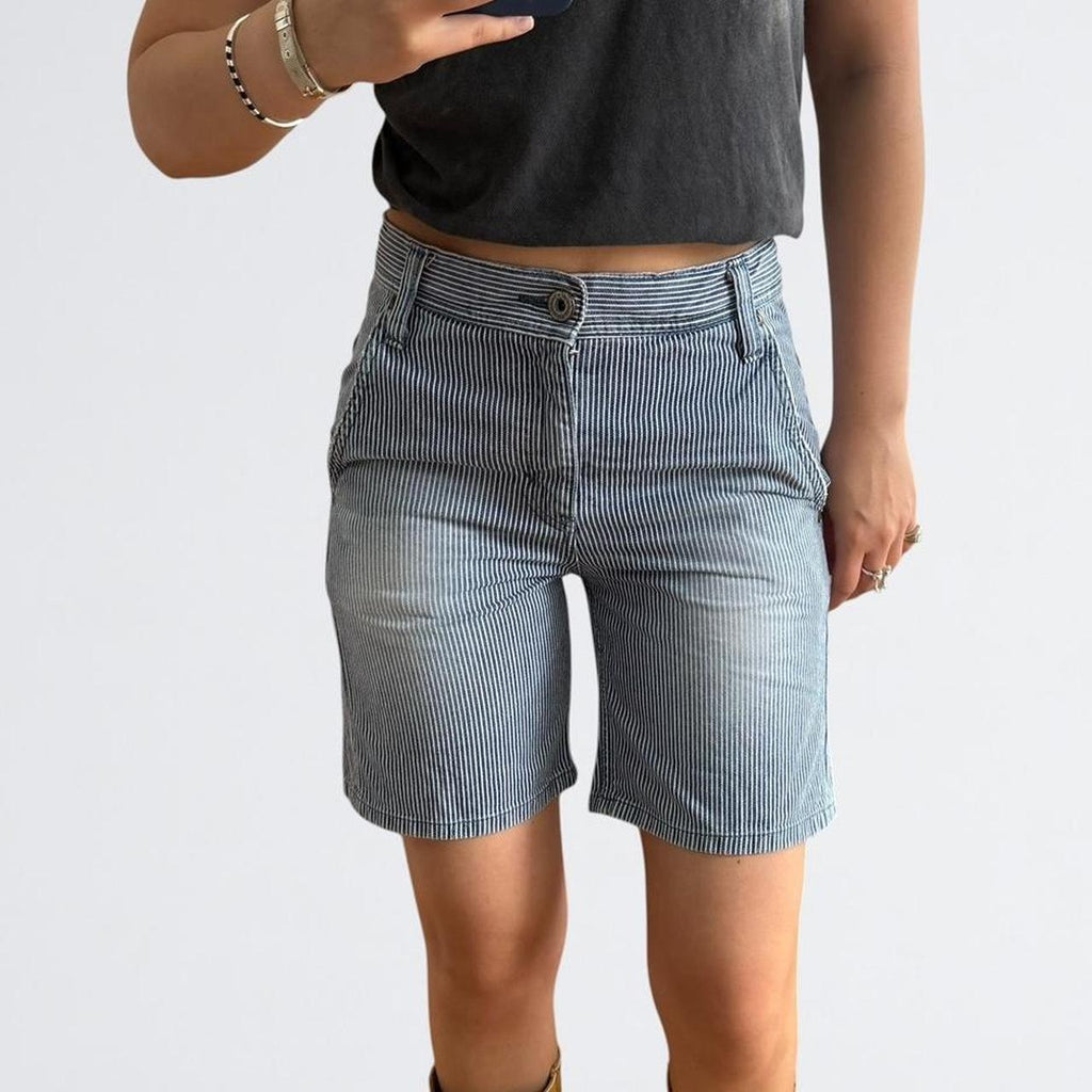 Lee Union Made Hickory Stripe Denim Shorts