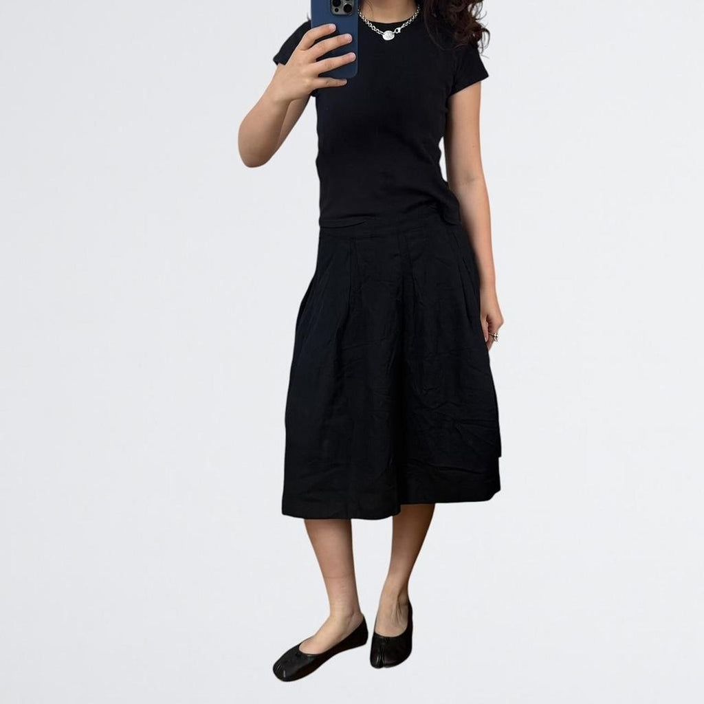 yoshie inaba Japanese Wool Pleated Midi Skirt
